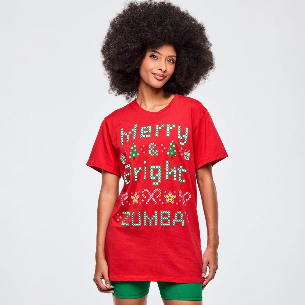 Zumba Holiday Unisex Crew Neck Tee - Red | ZIN Store Brasil