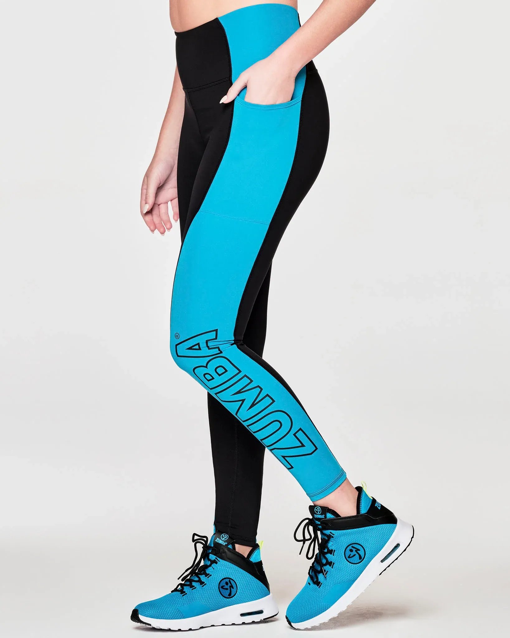  ZUMBA Women's High-Waisted Workout Leggings, Ankle
