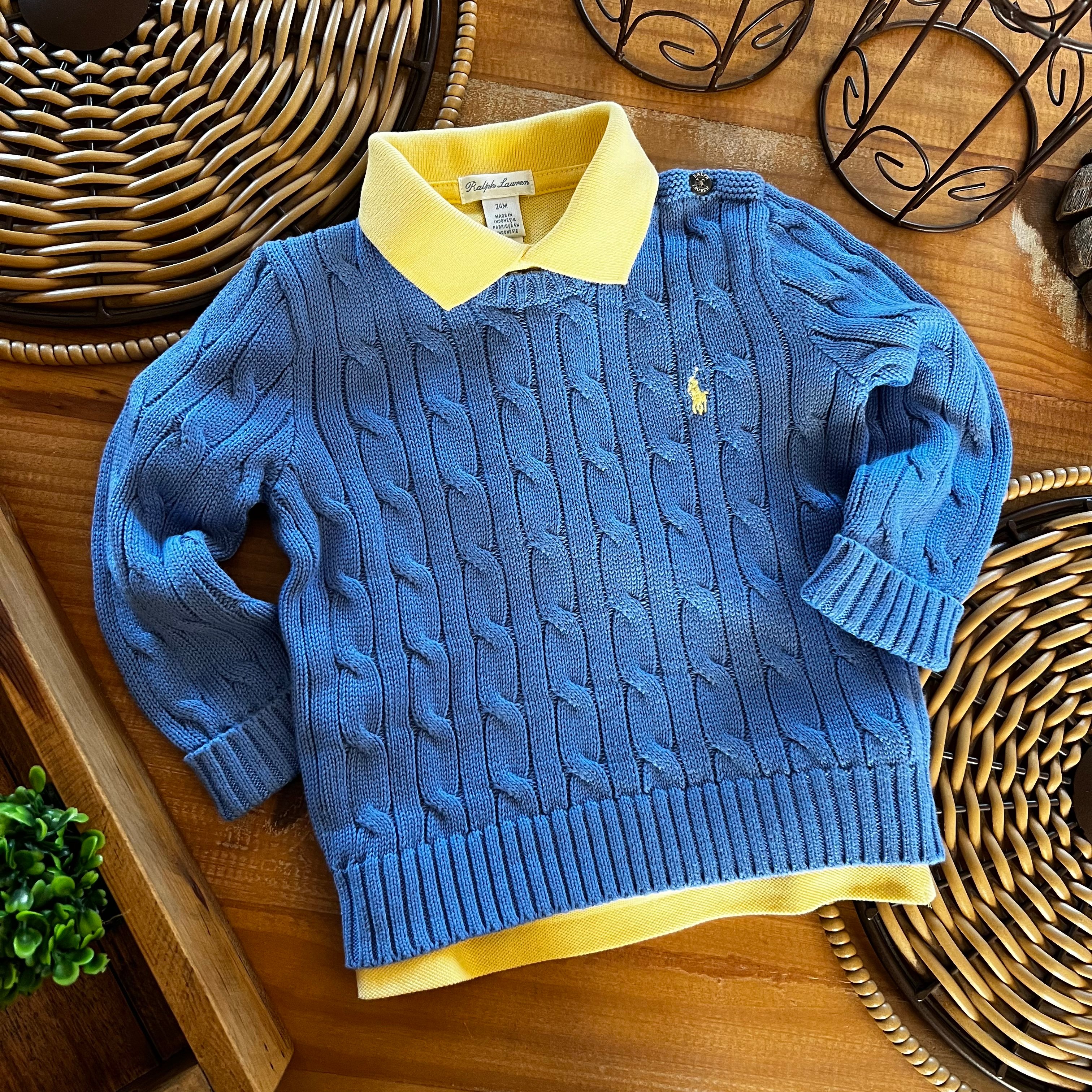 Look 02 peças Ralph Lauren - sweater blue & polo