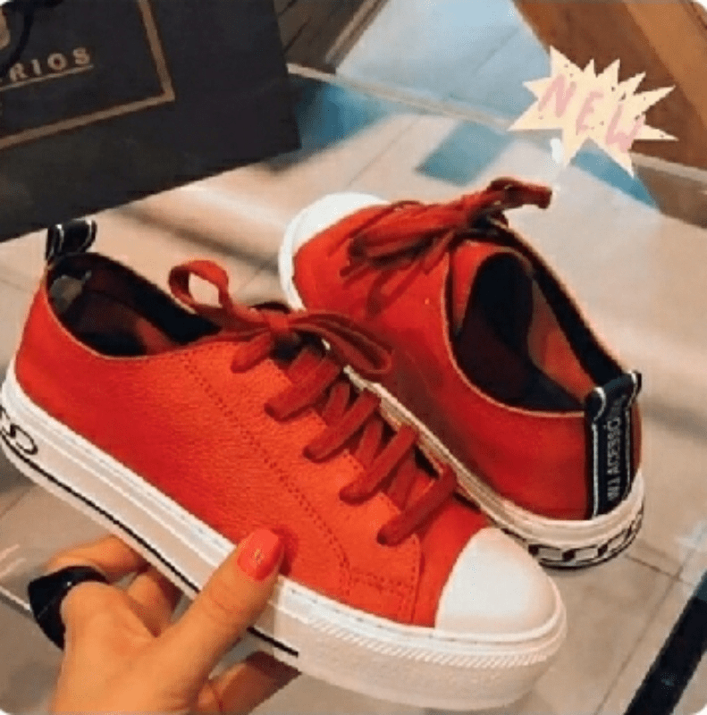 Tenis de couro 2024 vermelho
