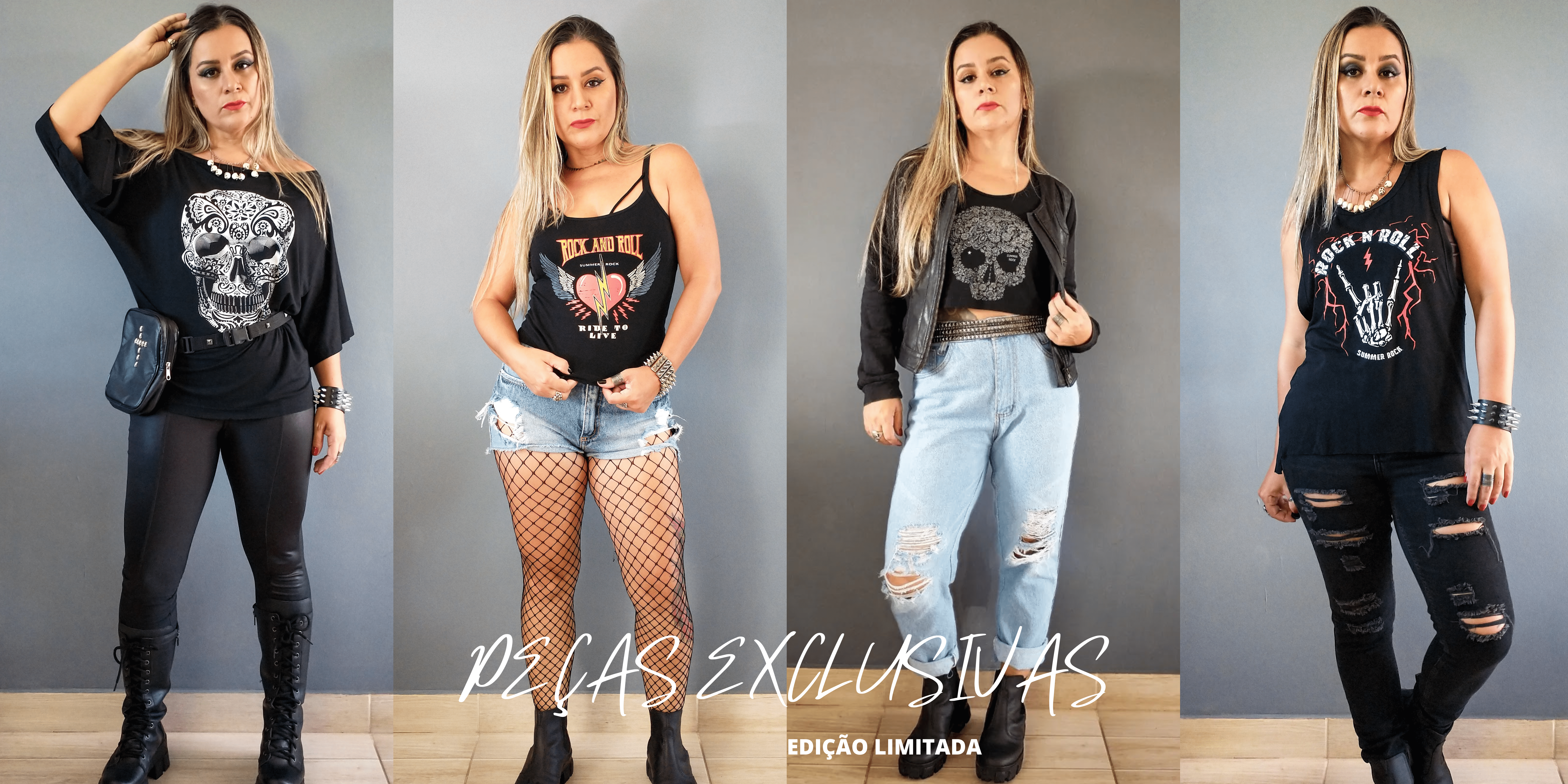 Roupa de hot sale rockeira feminina