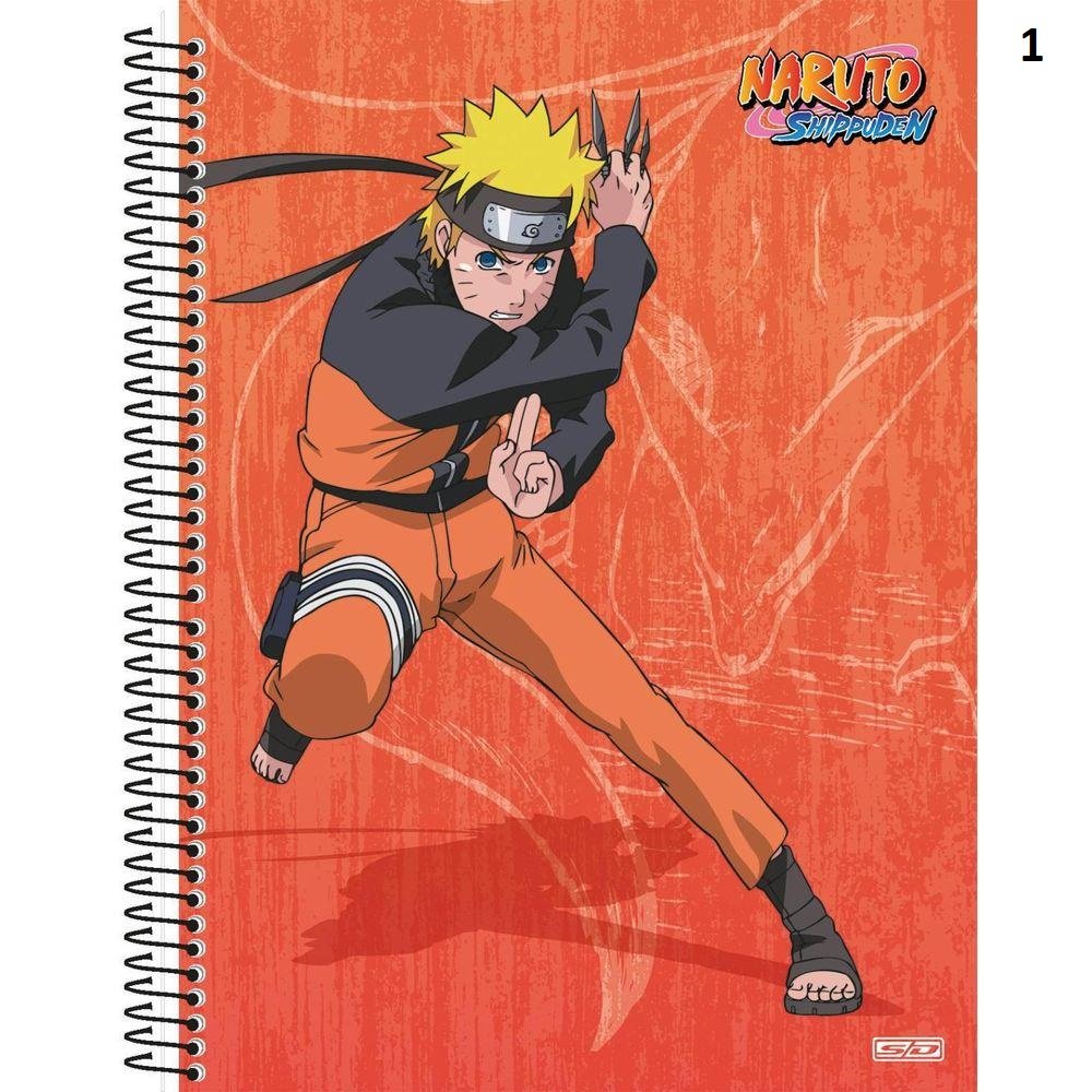 Kit 1 Caderno 10 Materias + 1 Caderno De Desenho Naruto Sd