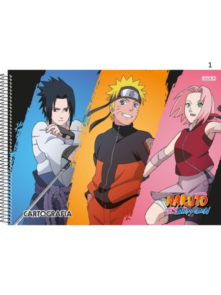 Caderno Cartografia e Desenho Espiral Capa Dura 60 Fls Naruto