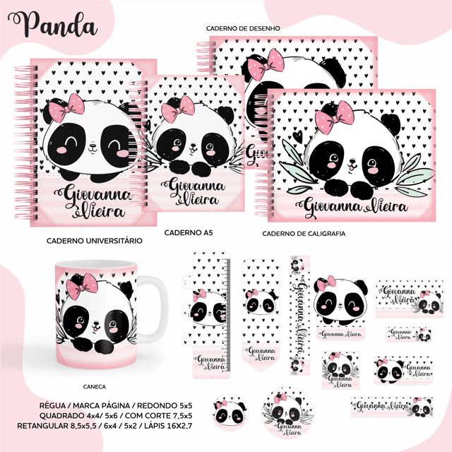 Kit Escolar Personalizado Panda