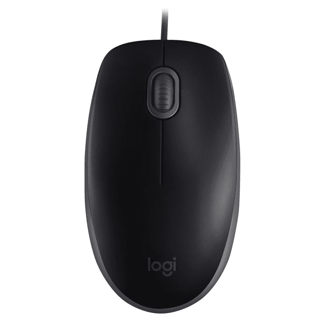 Mouse com fio USB Logitech M110 com Clique Silencioso, Design Ambidestro e Facilidade Plug and Play, Preto