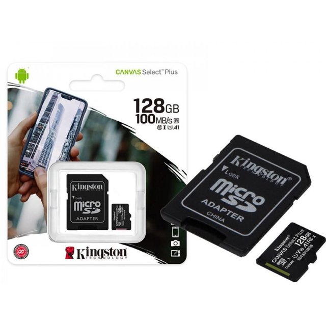 Cartão Micro SD Canvas Select Plus Kingston 128gb 100mb/s