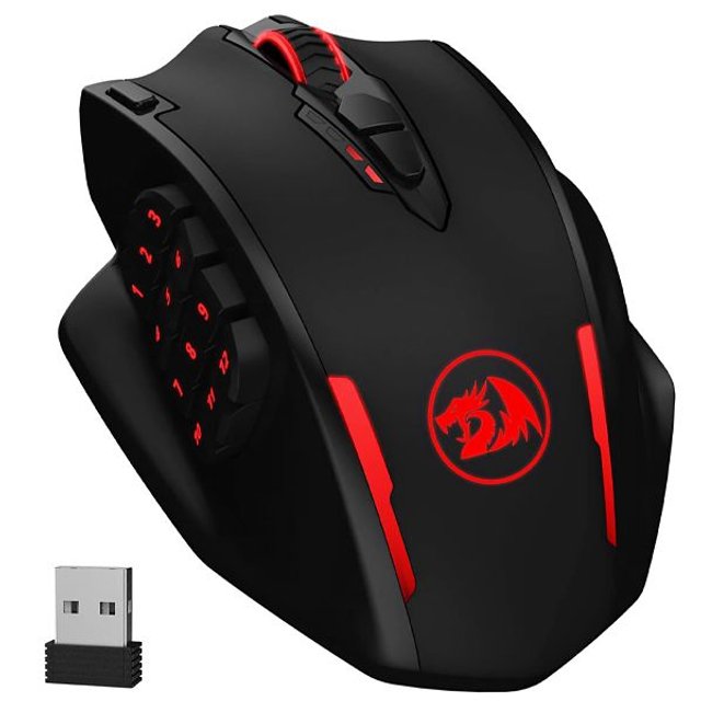 Mouse Gamer Redragon Cerberus, RGB, 7200DPI, Ambidestro, 5 Botões