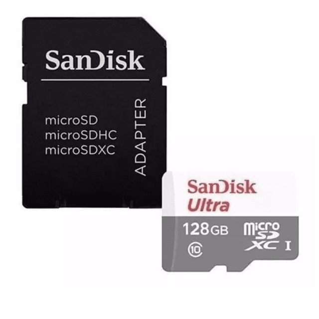Cartão De Memória Micro SD SanDisk Ultra 2x1 128GB 100Mb/s Classe 10