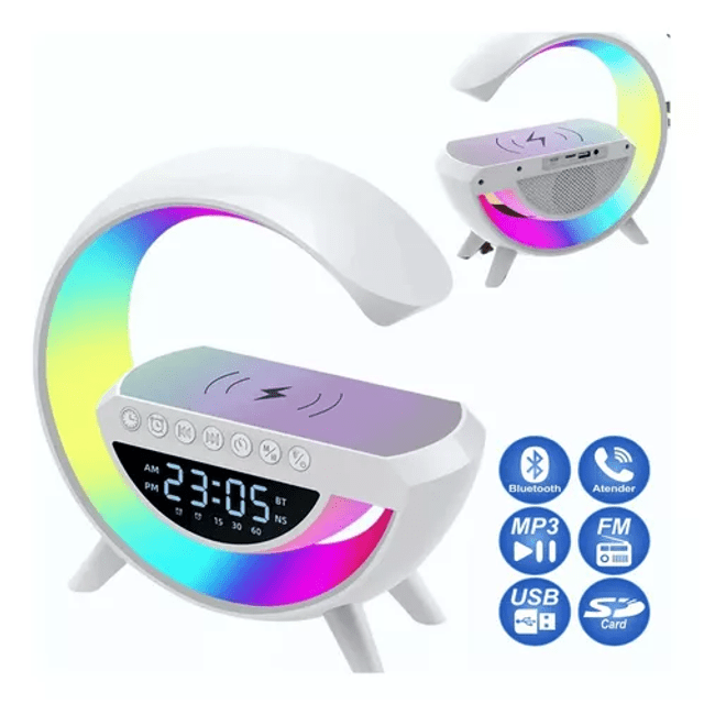 Luminária De Mesa Abajur Rgb Smart Bluetooth Speaker Wireles Tecnologia RGB Speaker Caixa De Som E Carregador