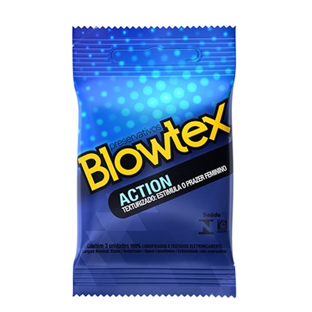 Preservativo Action com 3 unidades - Blowtex