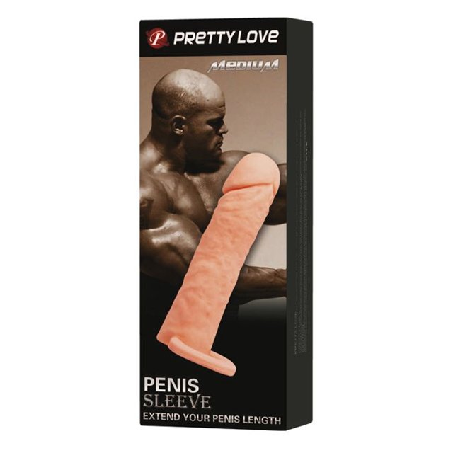 Capa Peniana em Cyberskin com Anel para Escroto 16 x 4 cm Penis Sleeve - Pretty Love