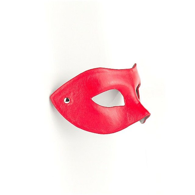 Máscara Estilo Veneziano em Couro Ecológico Vermelha Eye Leather Red- Shots America