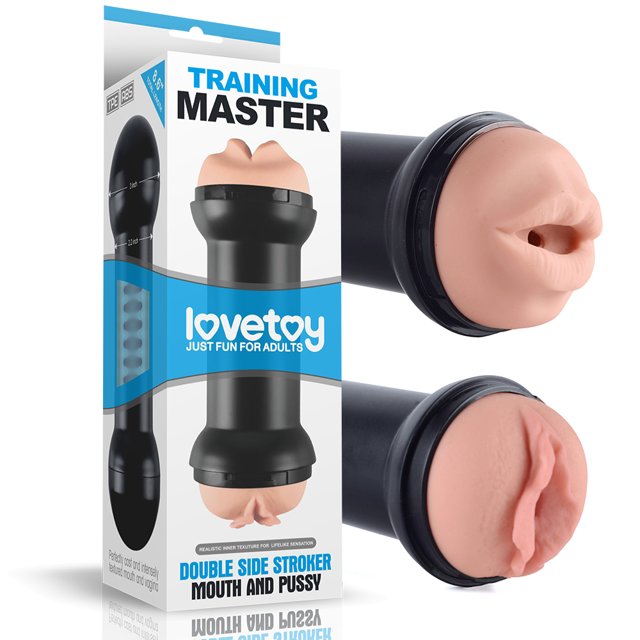 Masturbador Duplo Vagina e Boca Training Master Double Side Stroker Mouth and Pussy - Lovetoy