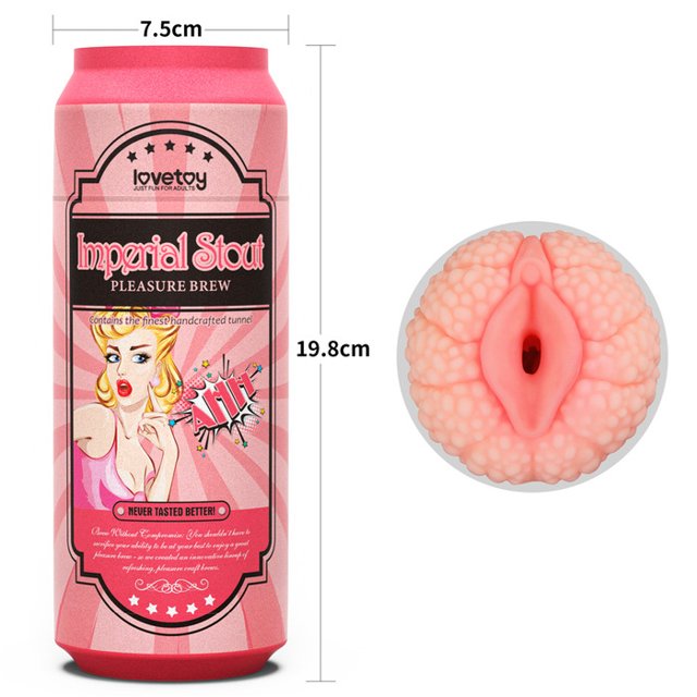 Masturbador Vagina Texturizada na Lata de Cerveja Pleasure Brew Masturbator Imperial Stout Bege - Lovetoy