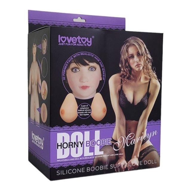 Boneca Inflável com Seios em Silicone Marilyn Silicone Horny Boobie Super Love Doll Morena - Lovetoy