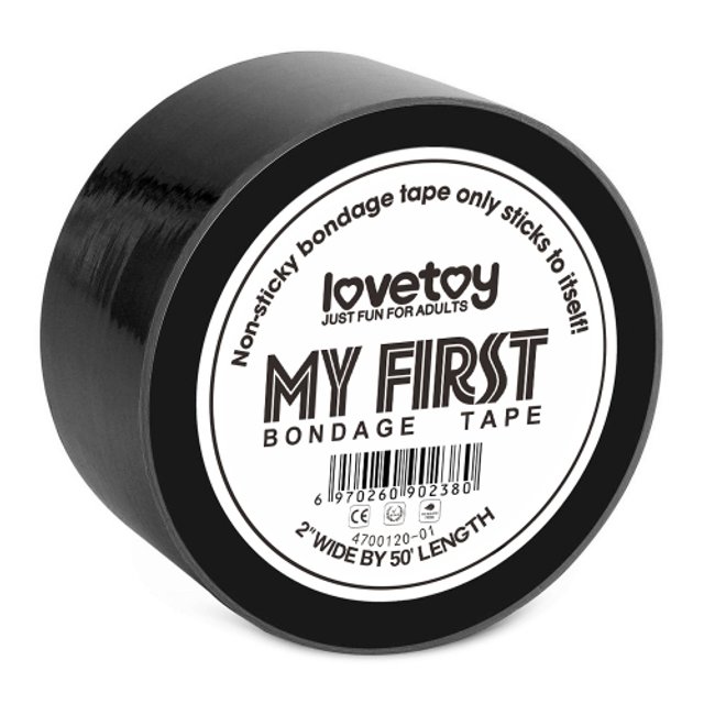 Fita para Bondage Lovetoy My First Non Sticky Bondage Tape Preta - Lovetoy