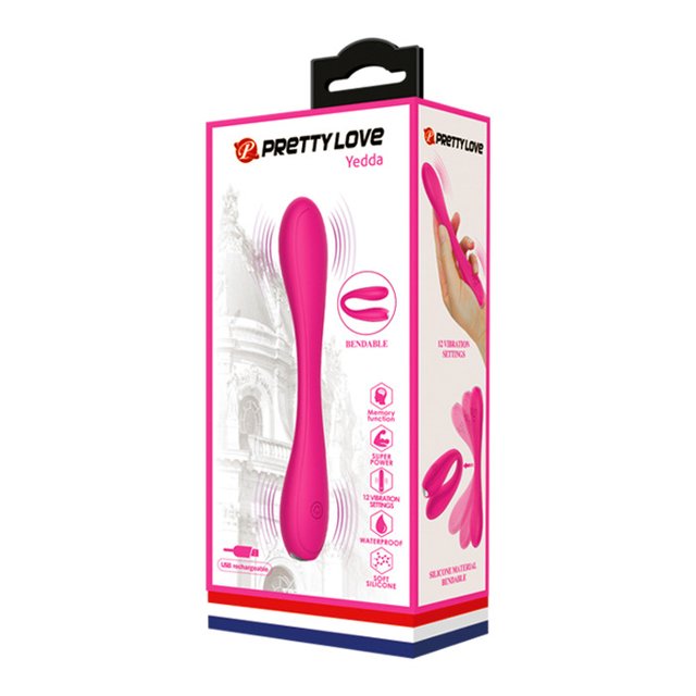 Vibrador para Casal Flexível com 12 Modos de Vibração Yedda Magenta - Pretty Love