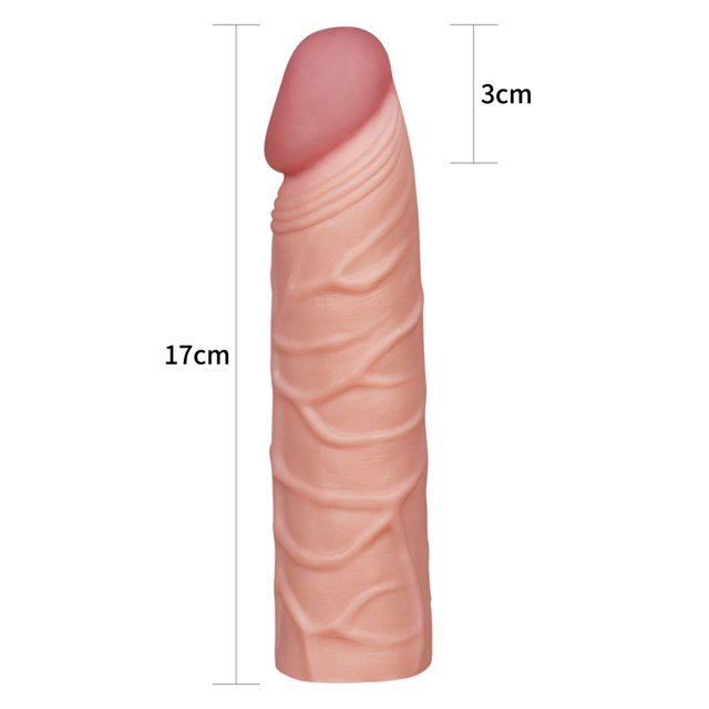 Capa Peniana Extensora Add 1" Pleasure X Tender Penis Sleeve Bege - Lovetoy