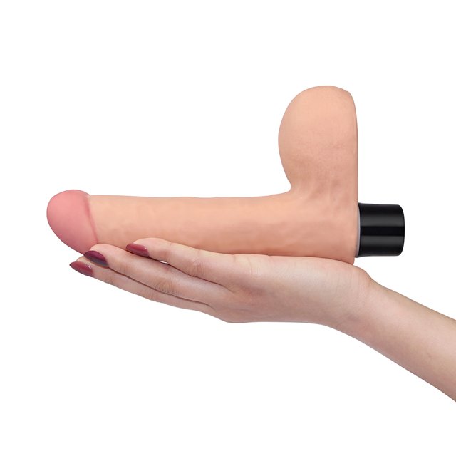 Pênis Realístico 20cm com Escroto e Vibração 8" Real Softee Vibrating Dildo - Lovetoy