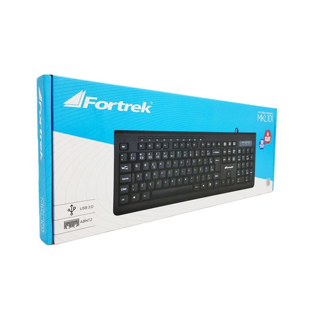 Teclado Fortrek, Multimídia, MKL-101, USB, Preto