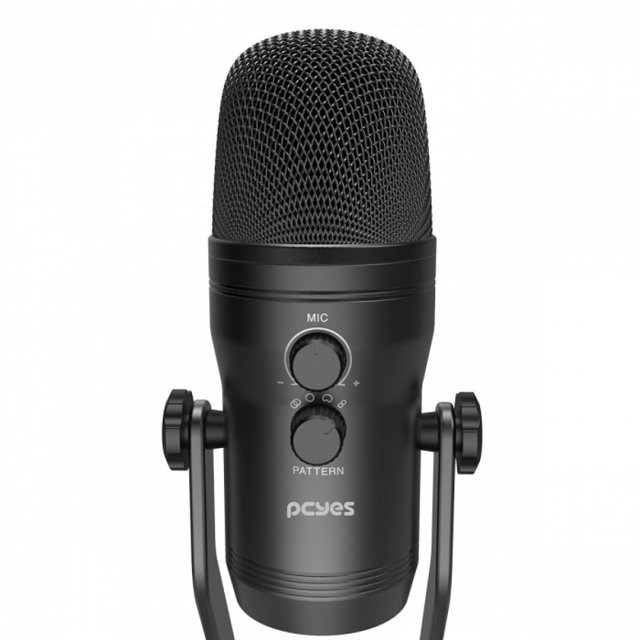 Microfone Condesador, Pcyes, Vocalizer PRO, USB tipo C, Preto, PMCVP01
