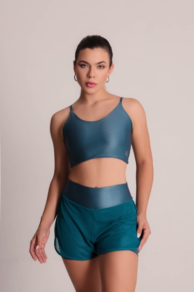 Short duplo fitness de tela e bermuda interna com c s que n o marca de m dia compress o Tecnologia Lycra