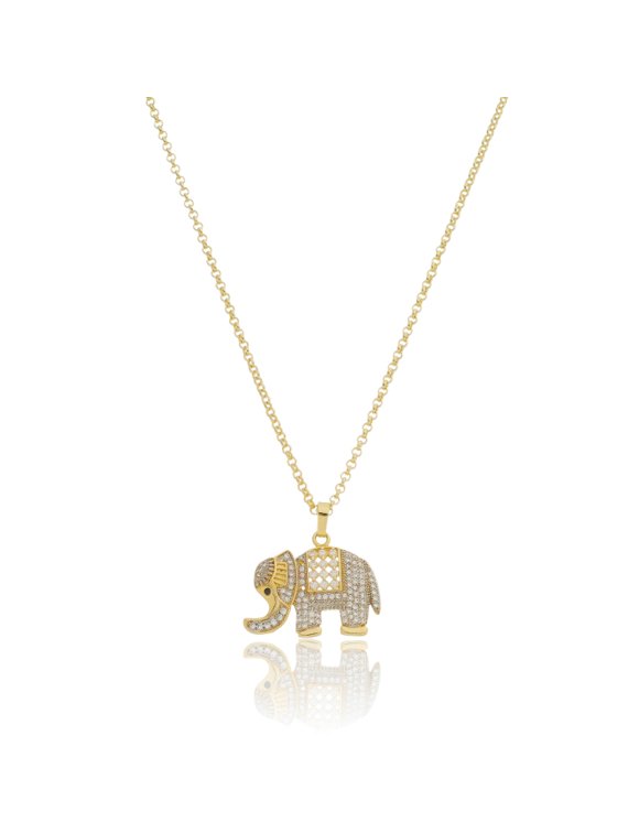 Colar aço elefante - 38 + 6 cm - multi esmalte - colar banhado a ouro -  Coolquarter