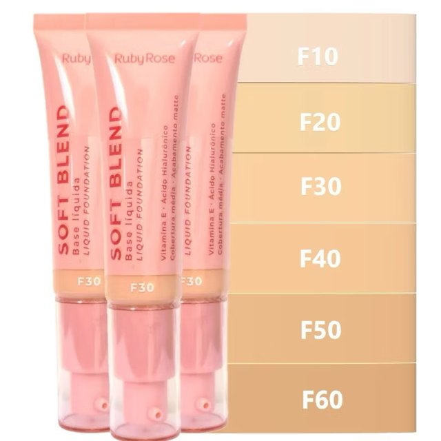 Base Liquida Cobertura Média Soft Blend Ruby Rose | Loja Beleza Exterior