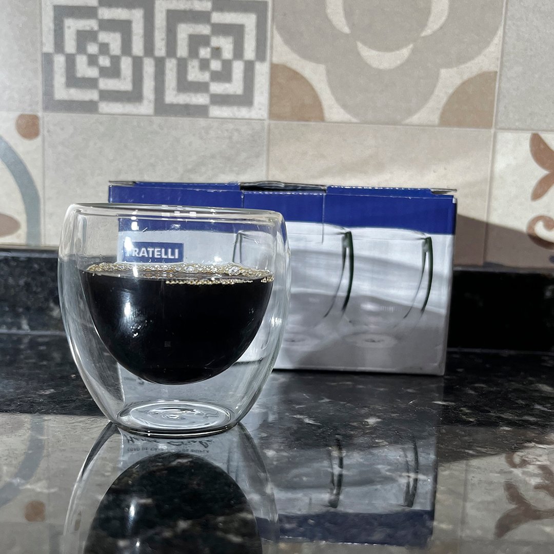 Copo Para Café Com Parede Dupla Lyor 70Ml - 2 Peças