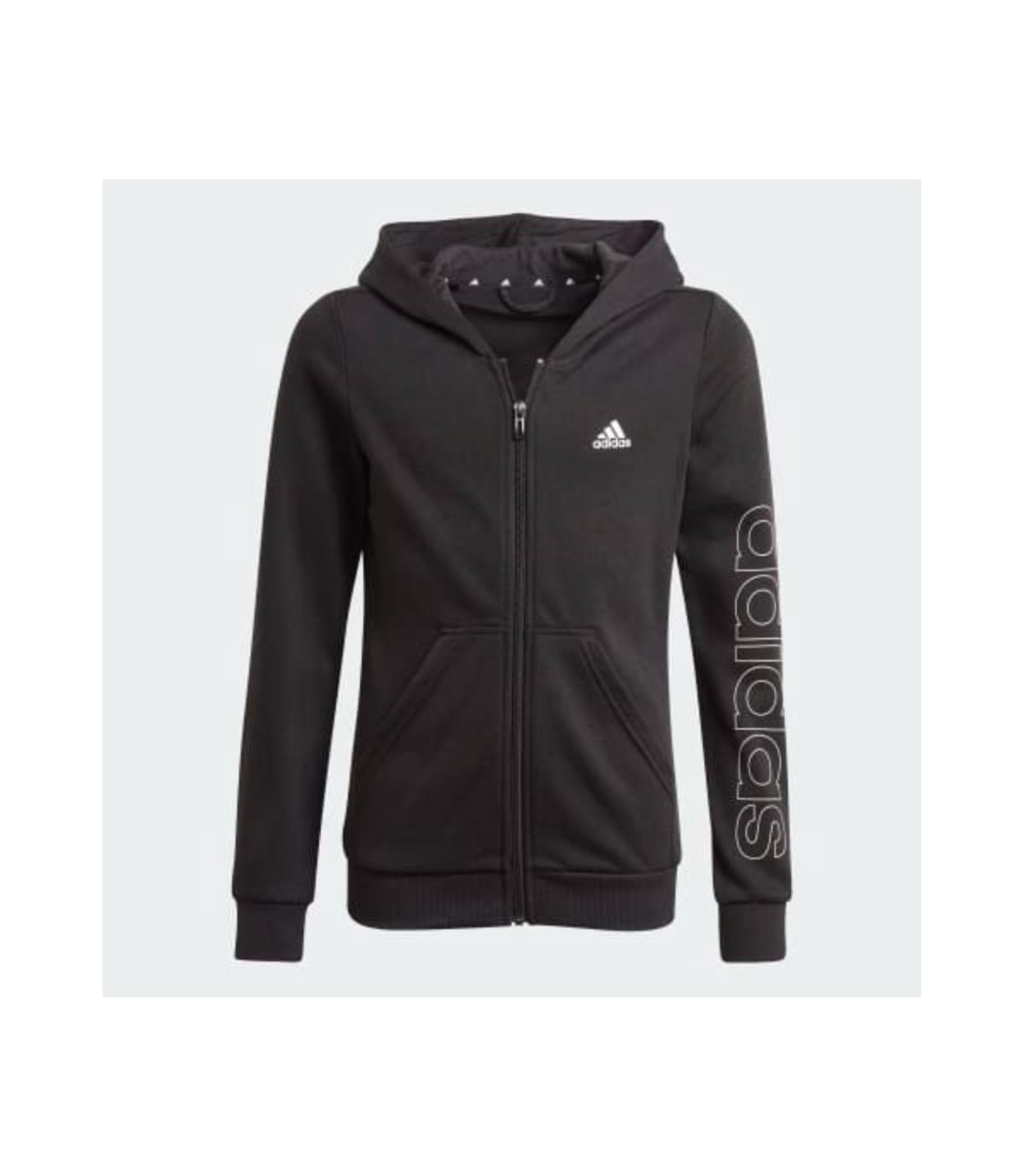 Blusa Moletom Infantil Zíper Capuz Adidas Essentials Krause