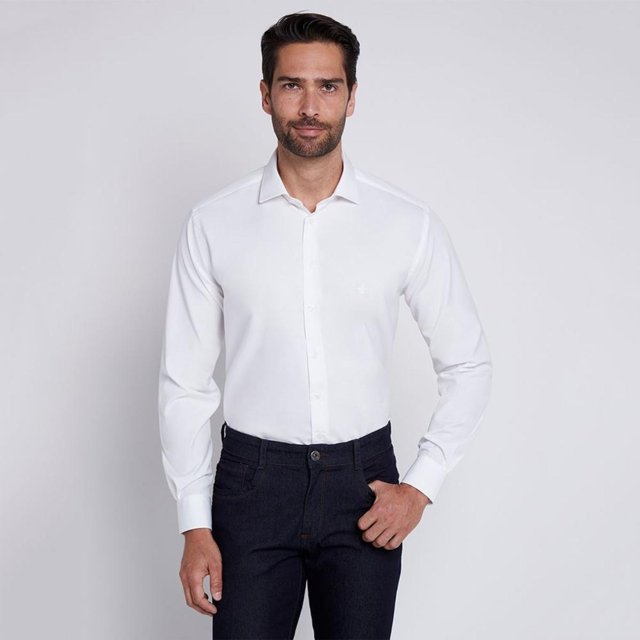 Camisa social dudalina branca sales masculina