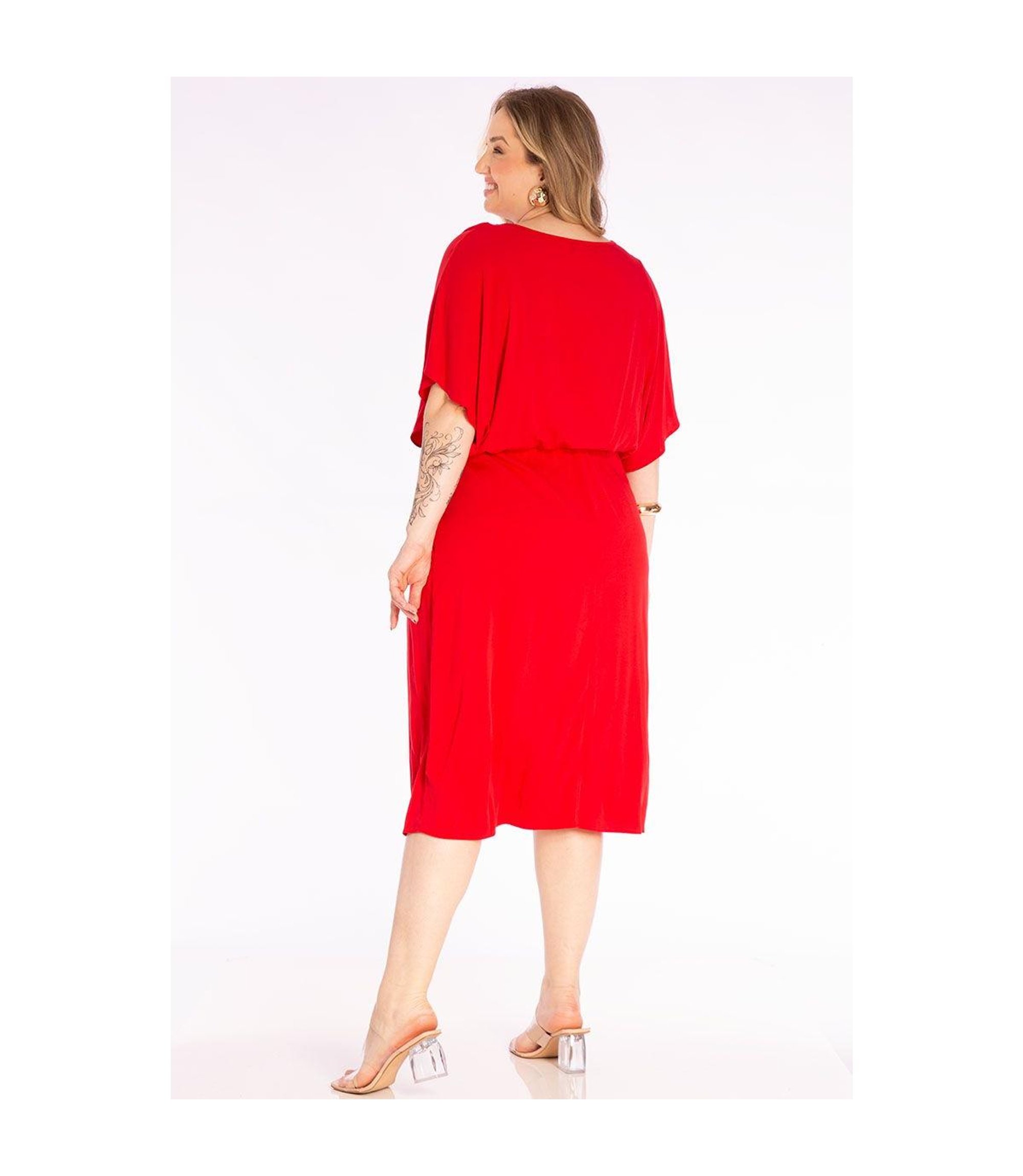 Vestido Midi Plus Size Lisamour Krause