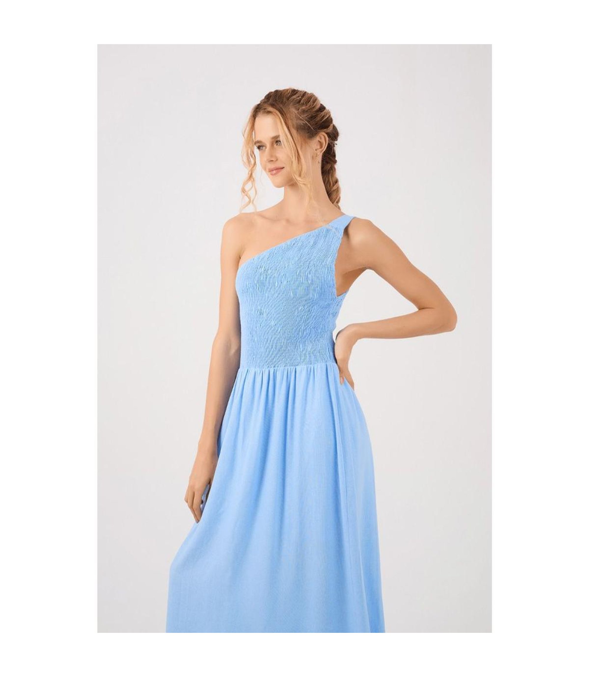 Vestido Linho Midi Ombro Só Dress To Krause