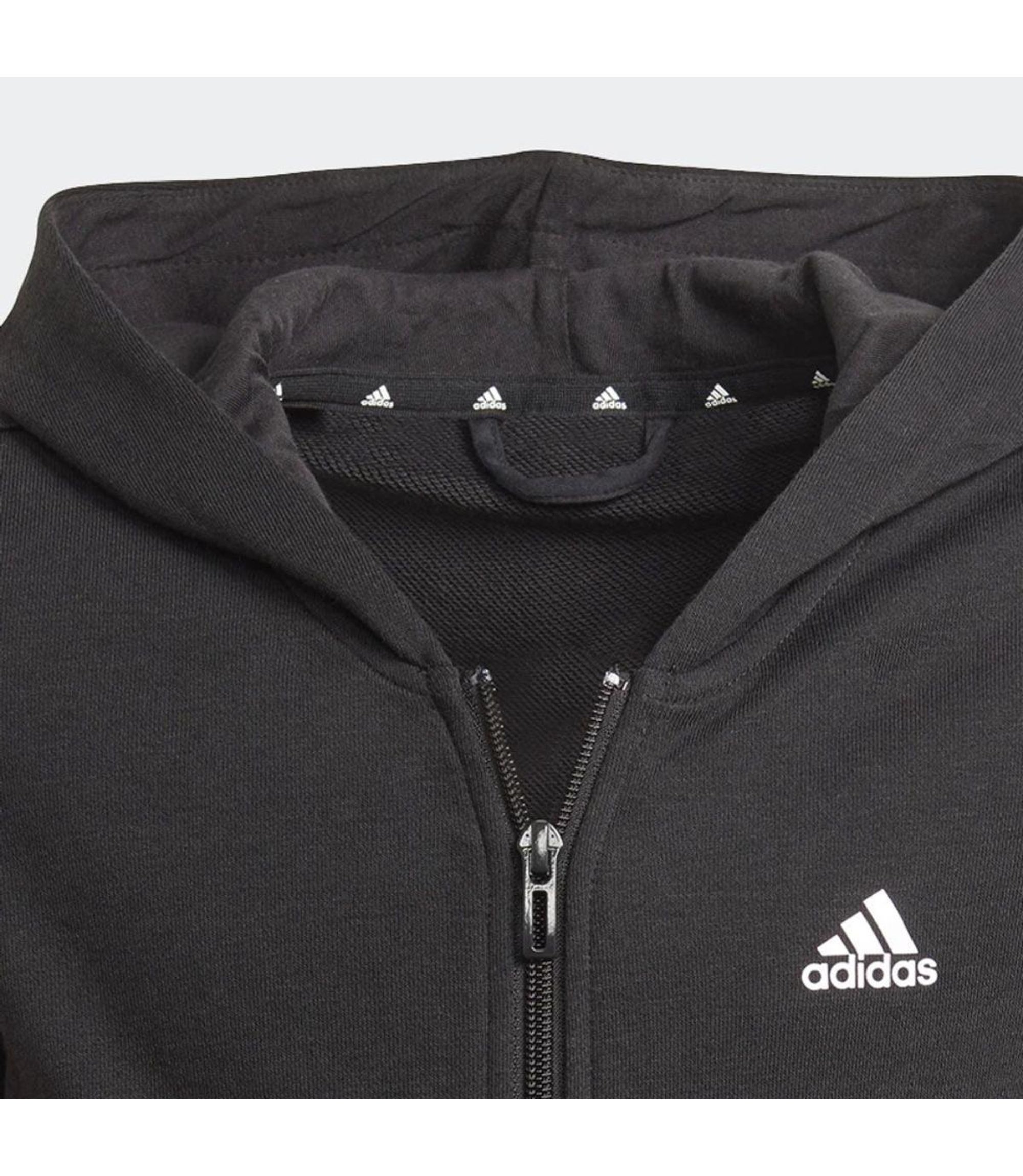 Blusa Moletom Infantil Zíper Capuz Adidas Essentials Krause