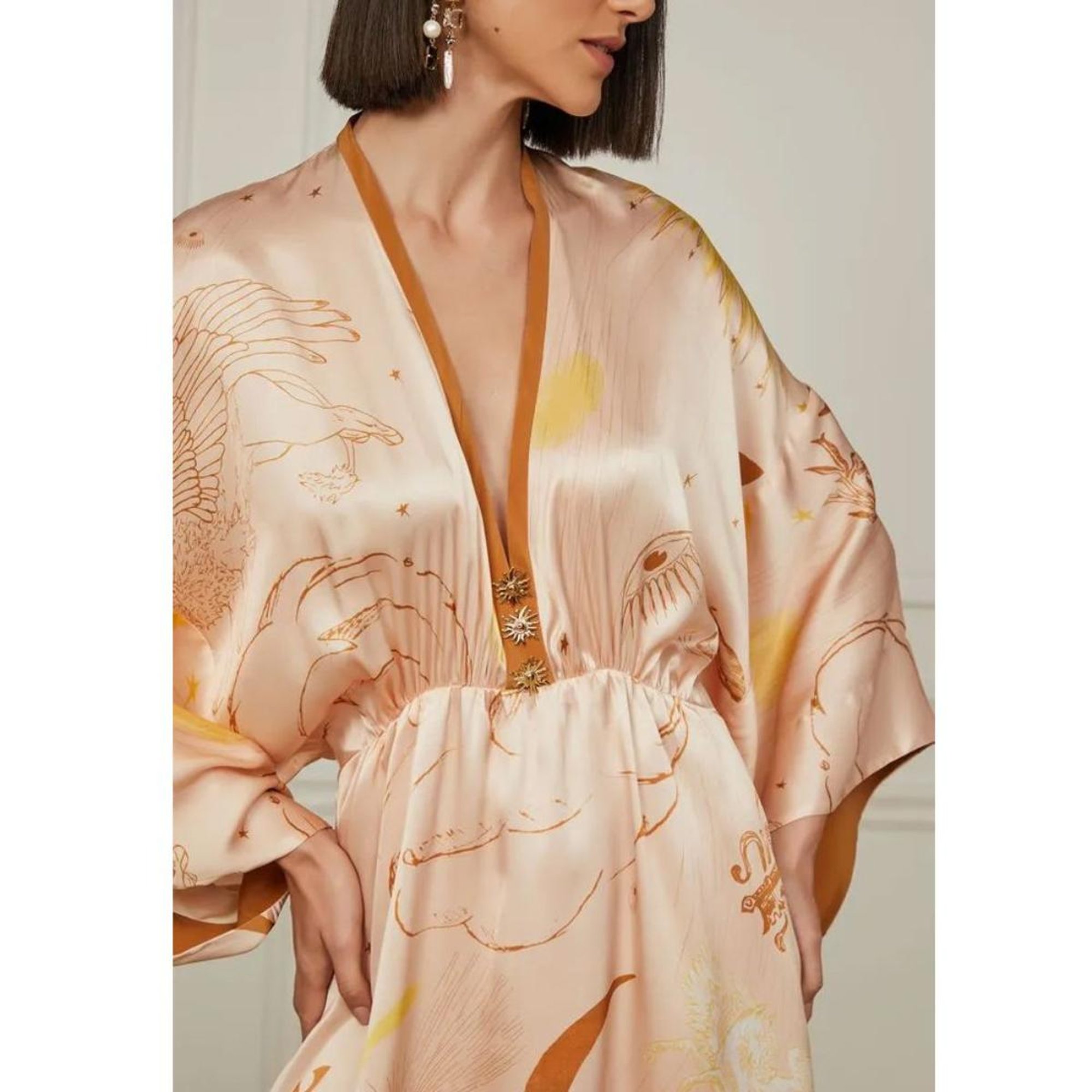 Vestido Seda Vestidos Da Animale Vestido Seda Midi Estampado Animale