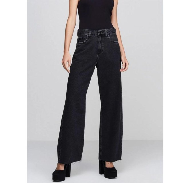 Calça Jeans Wide Leg Slim Dzarm