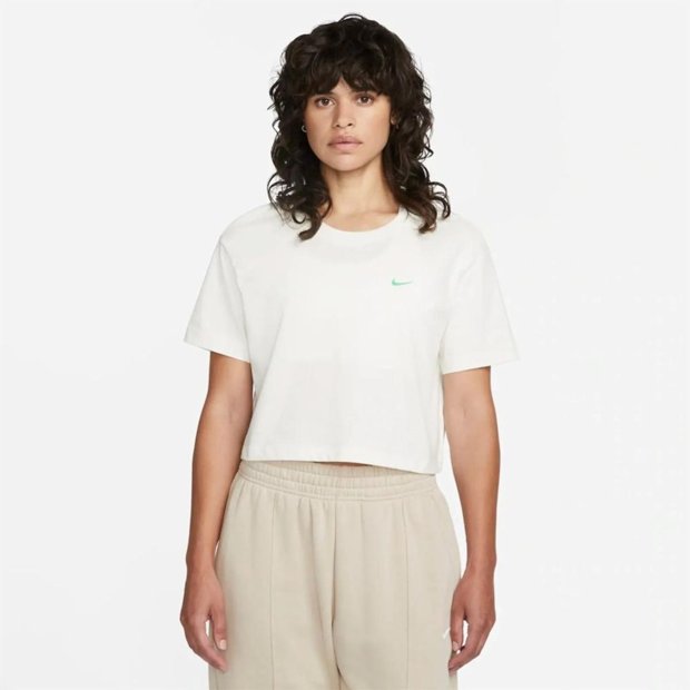 Camiseta Cropped Nike Sportswear Nsw Air Ss Cr Off-White - Compre Agora