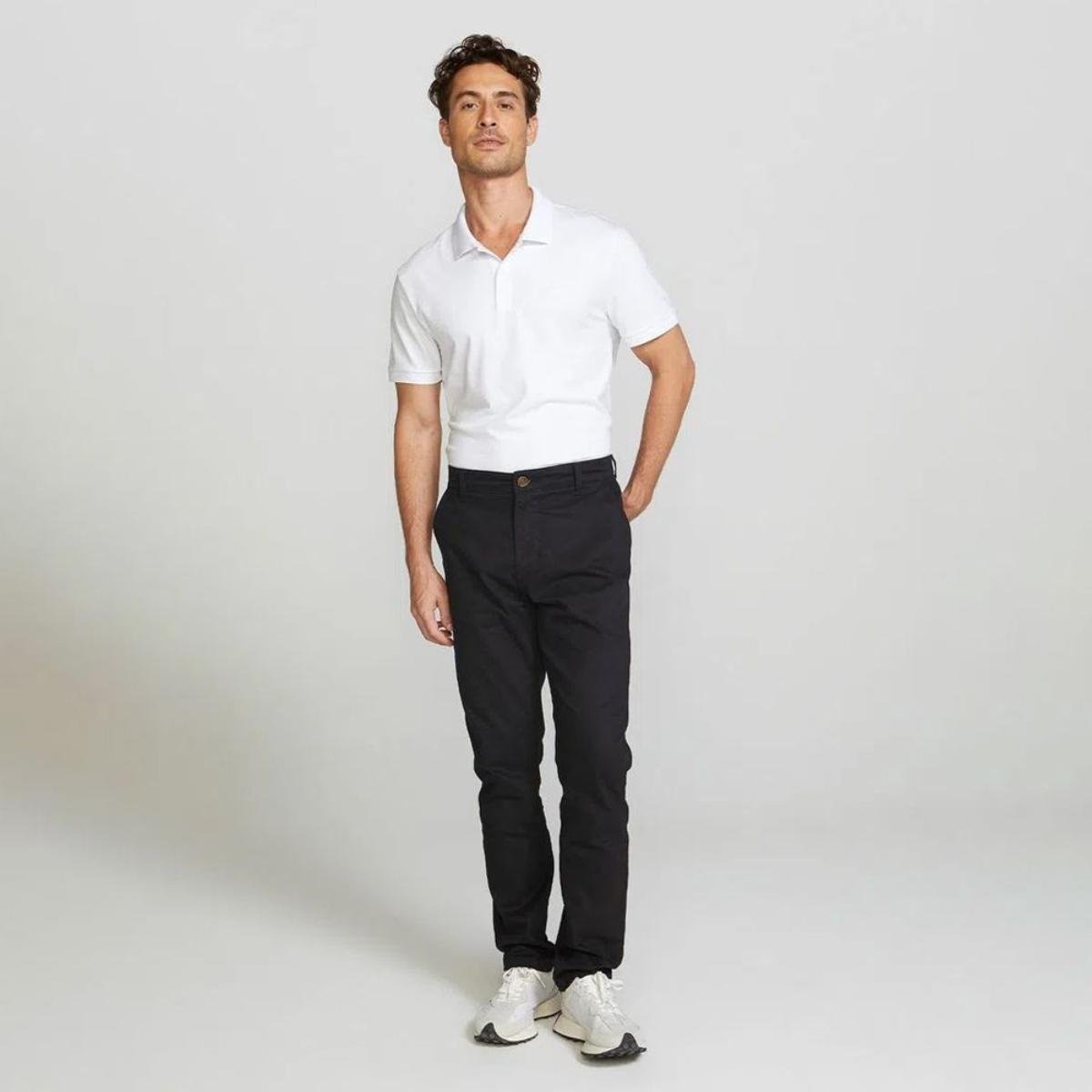 Calça masculina básica chino com bolso sale faca hering