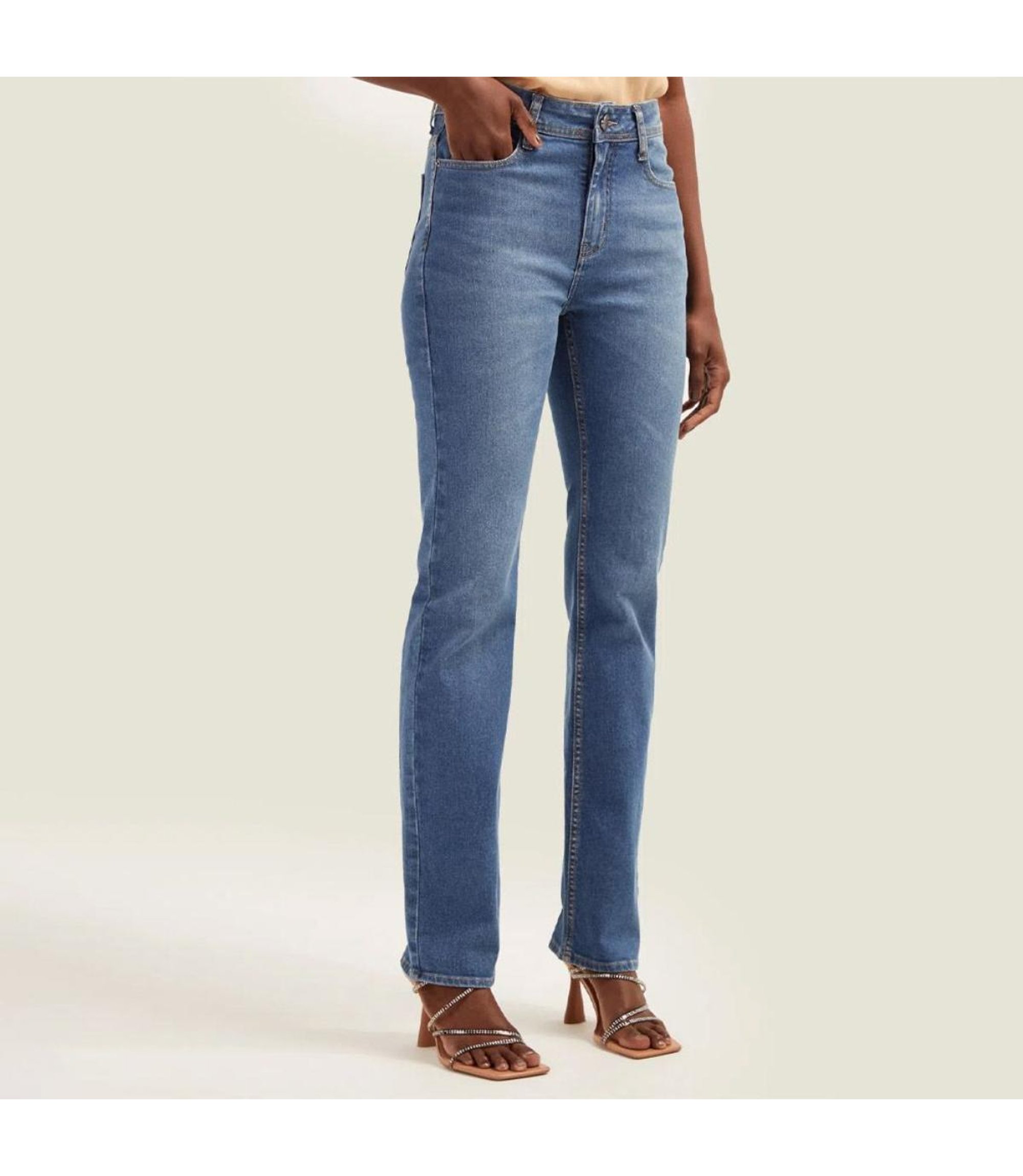 Calça Jeans Reta Tradicional Feminina Shoulder Krause