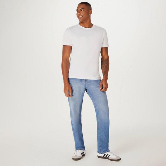 Calca jeans sale masculina reta