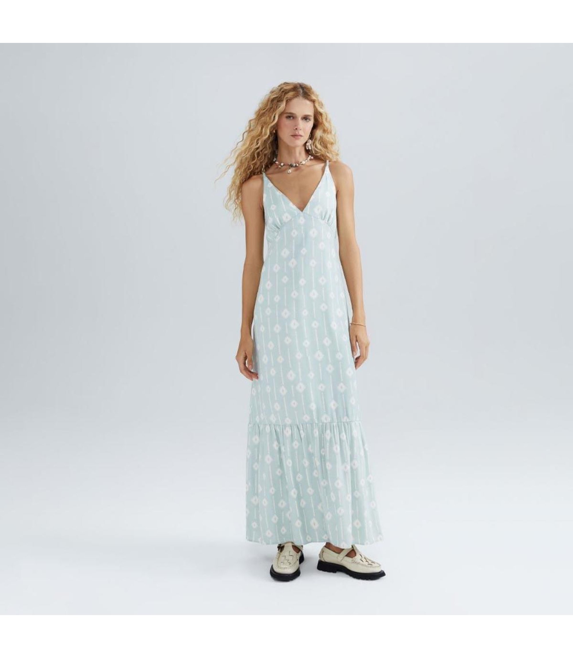 Vestido Longo Estampado Hering Krause