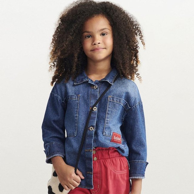 Comprar camisa jeans cheap feminina infantil