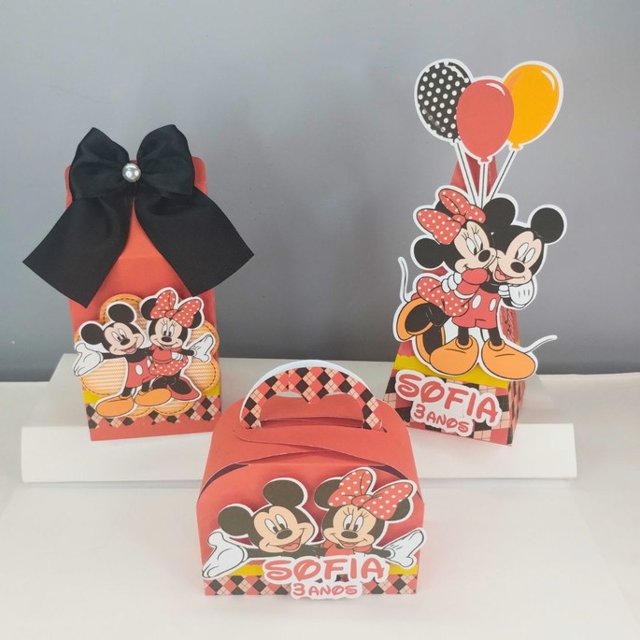 Kit de Lembranças personalizadas para festas no tema Mickey e Minnie ...
