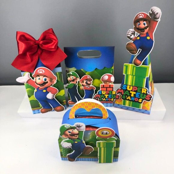 Kit de Lembrancinha Personalizada para festa no tema Super Mário