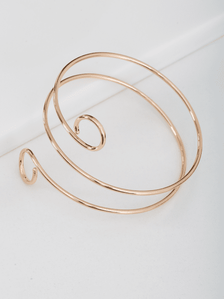 Bracelete Antebraço Espiral Regulável folheado em ouro 18k