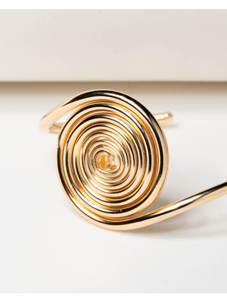 Bracelete com Design Espiral folheado em ouro 18k