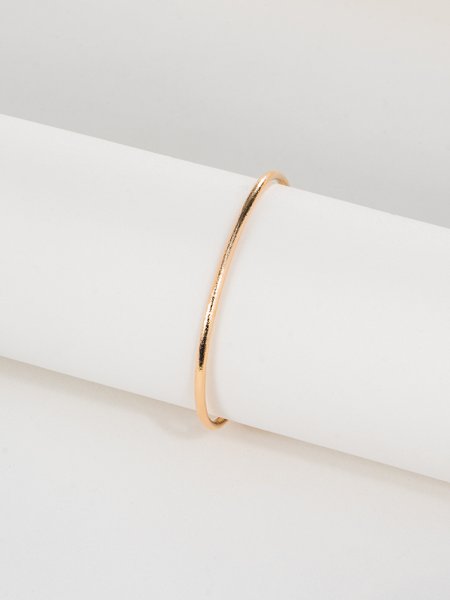 Bracelete Tubo Fino Texturizado Regulável folheado em ouro 18k