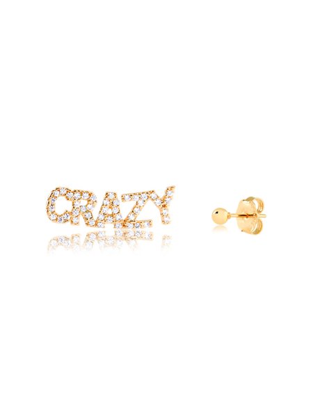 Brinco “Crazy” com Bolinha folheado em ouro 18k