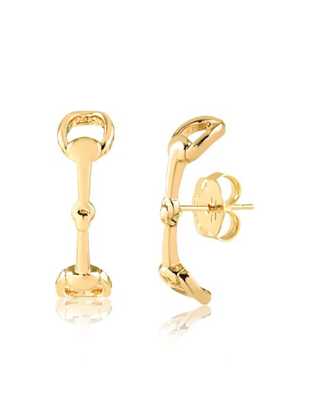 Brinco Ear Hook com Design de Estribo folheado em ouro 18k