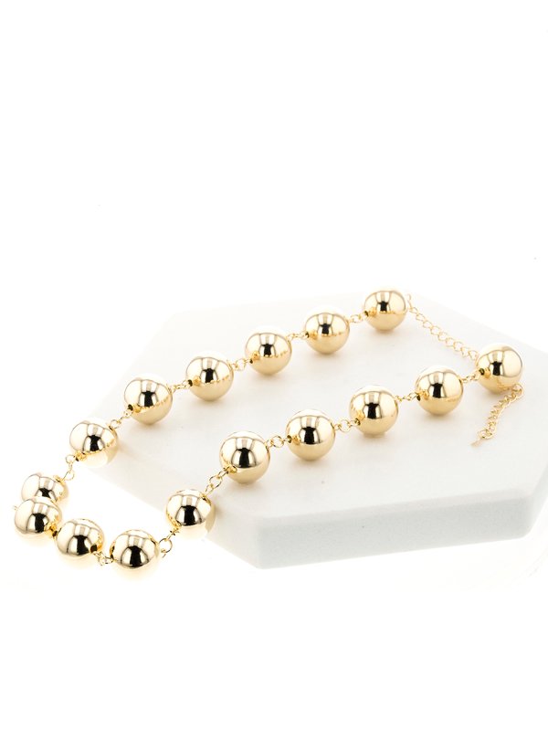 Colar com Bolas Grandes folheado em ouro 18k: Elegância e sofisticação ...